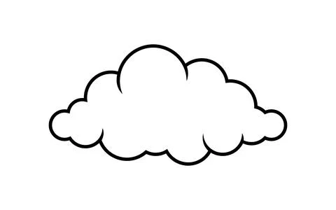 Cloud line shape, graphic clouds outline, clouds lined, cloudy line simple Illustrazione stock