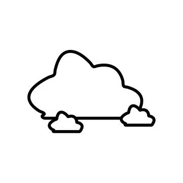 Cloud Lineal Icon Symbol Vector. Black Outline Cloud Icon Stock Illustration