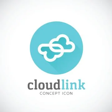 Cloud Link Abstract Vector Concept Storage Icon Stock Illustration