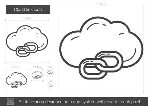 Cloud link line icon Stock Illustration