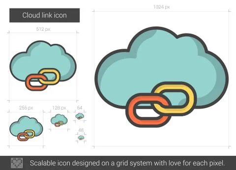 Cloud link line icon Stock Illustration