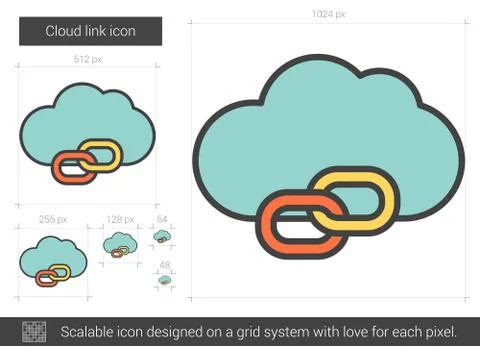 Cloud link line icon Stock Illustration