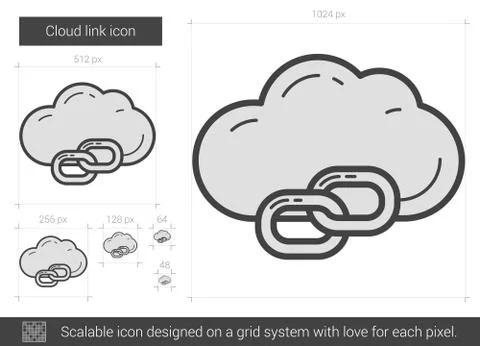Cloud link line icon Stock Illustration