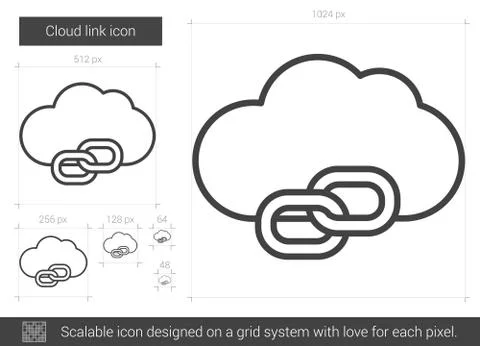 Cloud link line icon. Stock Illustration