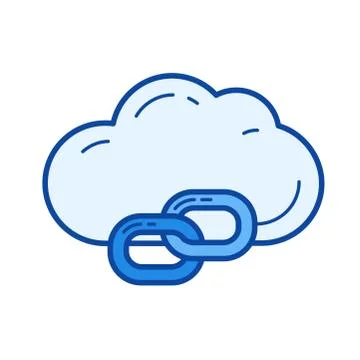 Cloud link line icon. Stock Illustration
