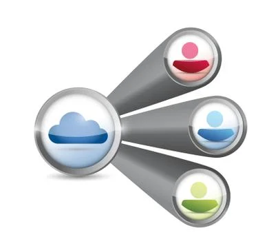 Cloud link storage network connection. イラスト素材