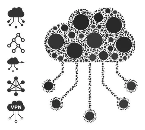 Cloud Links Icon - Contagious Collage And Other Icons Stock Illustration