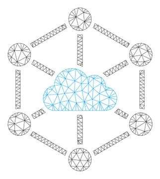 Cloud Links Polygonal Frame Vector Mesh Illustration Stock Illustration
