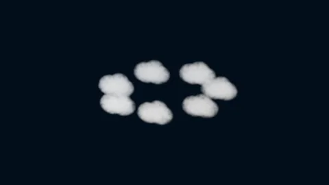 Cloud loading icon animation rotating in a circular pattern against a dark .. Stock Footage 347792972