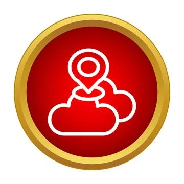 Cloud location pin marker icon button 스톡 일러스트