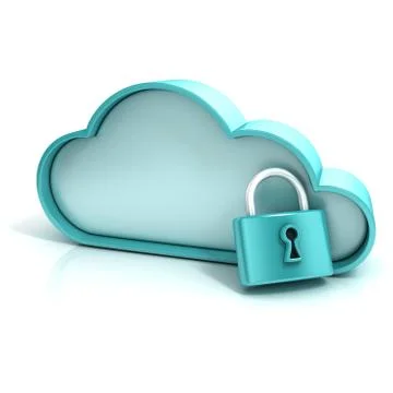 Cloud lock 3D computer icon 스톡 일러스트
