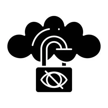 Cloud Lock Glyph Icon Illustrazione stock
