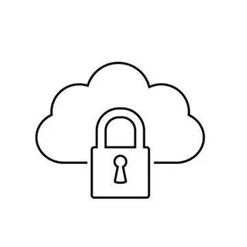 Cloud lock icon vector sign Stock Illustration