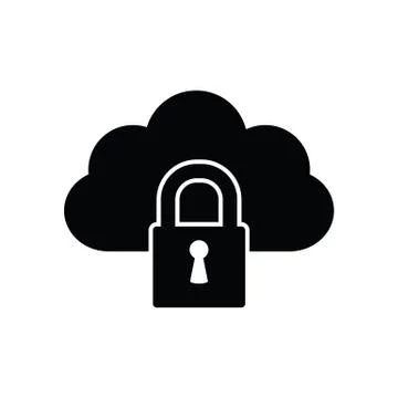 Cloud lock icon vector sign Stock Illustration