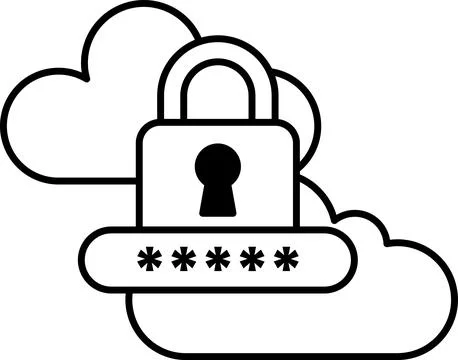 Cloud with a lock on it Illustrazione stock