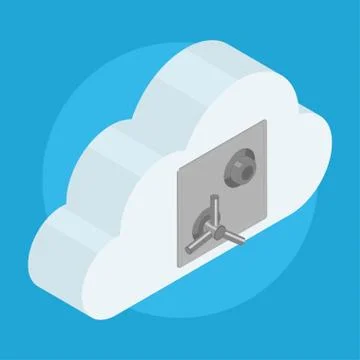 Cloud locked on safe door. Stock Illustration