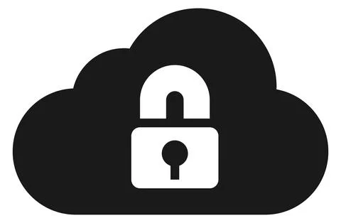 Cloud locked sign. Data protection service icon Illustrazione stock
