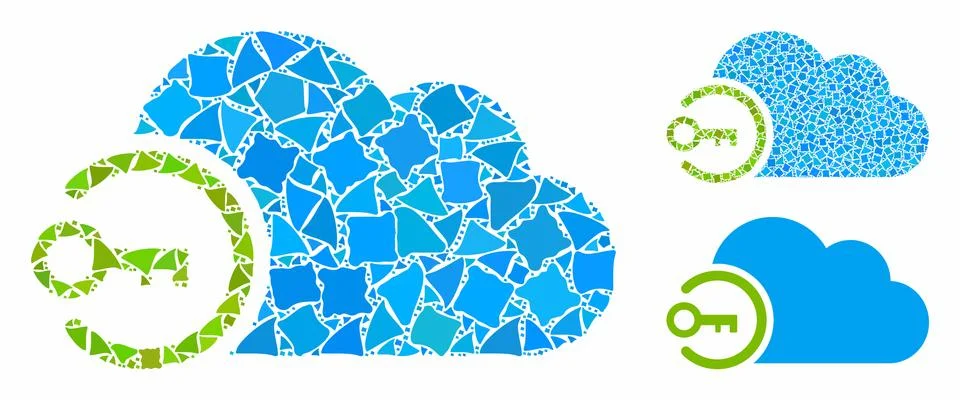 Cloud login Composition Icon of Tuberous Parts Stock Illustration
