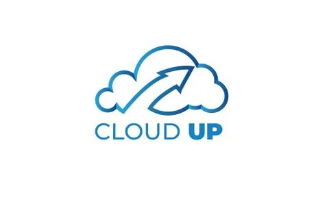 CLOUD UP LOGO can be used for upload LOGO- download LOGO Illustrazione stock