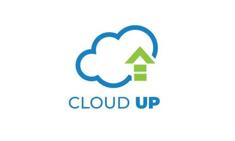 CLOUD UP LOGO can be used for upload LOGO- download LOGO Illustrazione stock