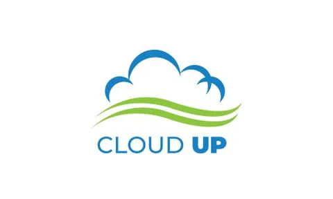 CLOUD UP LOGO can be used for upload LOGO- download LOGO Illustrazione stock