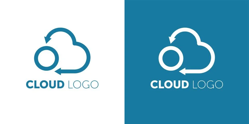 Cloud logo. cloud computing template. creative. internet global. upload. data Illustrazione stock