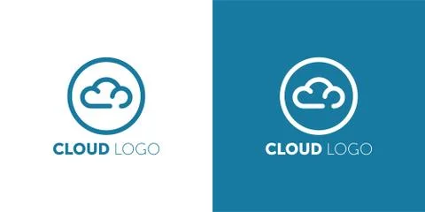 Cloud logo. cloud computing template. creative. internet global. upload. data Stock Illustration