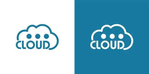 Cloud logo. cloud computing template. creative. internet global. upload. data Stock Illustration