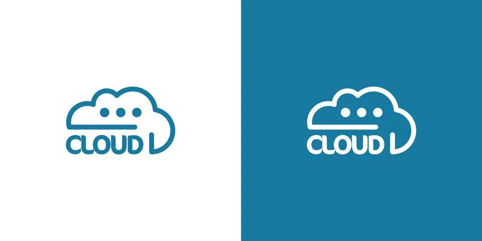 Cloud logo. cloud computing template. creative. internet global. upload. data Stock Illustration