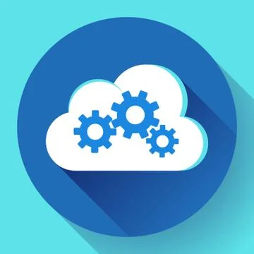 Cloud Logo Cloud Services Cloud Computing Gear Logo Vector cloud settings Stock Illustration