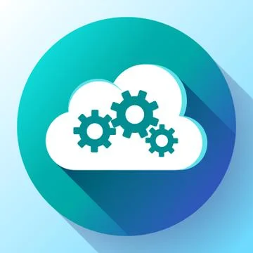 Cloud Logo Cloud Services Cloud Computing Gear Logo Vector cloud settings Illustrazione stock