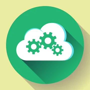 Cloud Logo Cloud Services Cloud Computing Gear Logo Vector cloud settings Stock Illustration