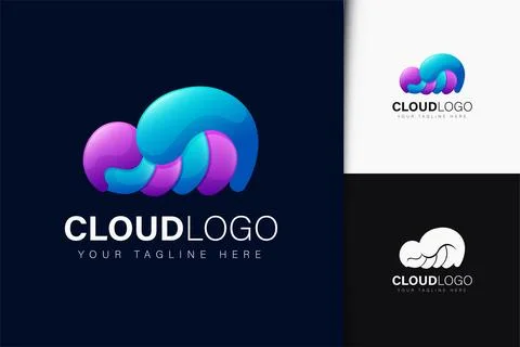 Cloud logo design with gradient Stock Illustration