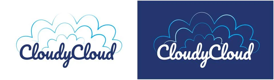 Cloud Logo Hand Drawn Sky Sleep Dream Fly Flight Travel Air Design Vector Pilot Stock Illustration