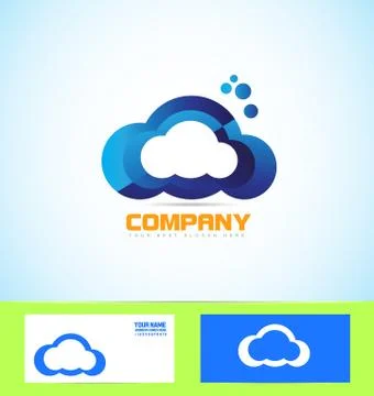 Cloud logo icon computing technology concept Stock Illustration
