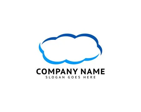 Cloud Logo Icon Template Vector Design Stock Illustration