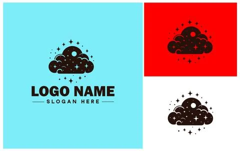 Cloud logo icon vector art graphics for business brand app icon sky cloud l.. Stock Illustration