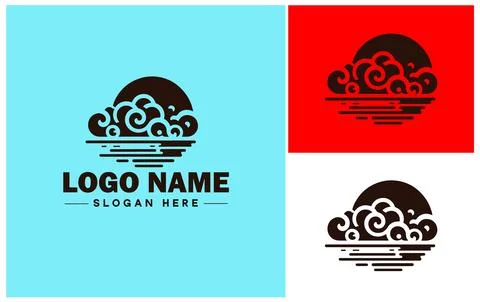Cloud logo icon vector art graphics for business brand app icon sky cloud l.. Stock Illustration