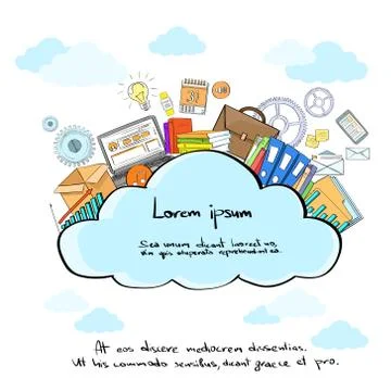 Cloud Logo Storage Internet Aplication Hosting Technology Illustrazione stock