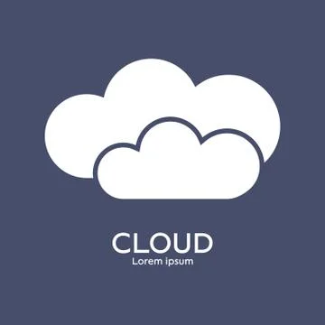 Cloud logo template. Online storage server concept. Clean and modern vector. Stock Illustration