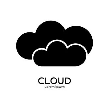 Cloud logo template. Online storage server concept. Clean and modern vector. Stock Illustration