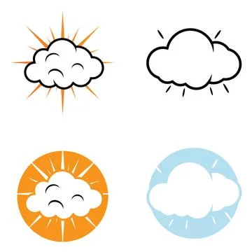 Cloud logo template vector icon illustration design Stock Illustration
