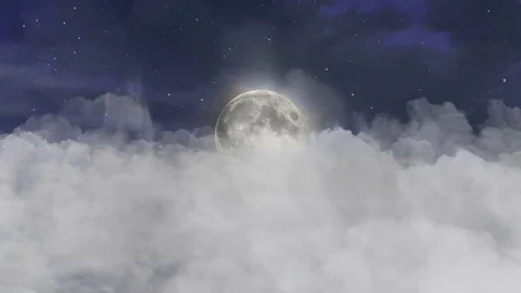 Cloud-loop-moon Stock Footage 77477547