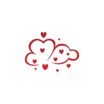 Cloud of love logo design template Stock Illustration
