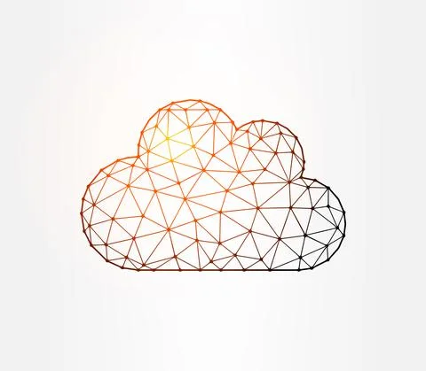 Cloud low poly illustration on white background Stock Illustration