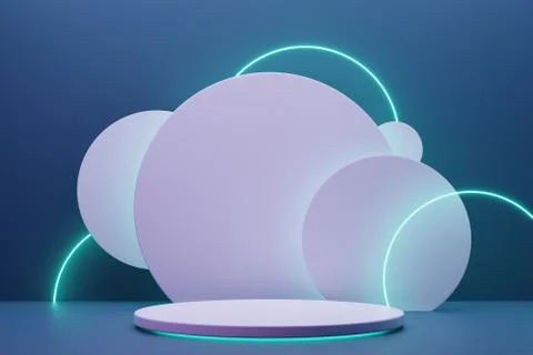 Cloud made with circles and neon lightening Stock Illustration