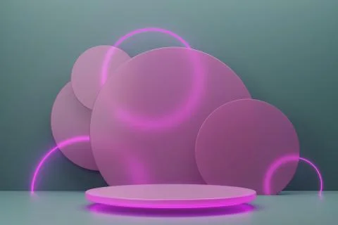 Cloud made with circles and neon lightening Stock Illustration