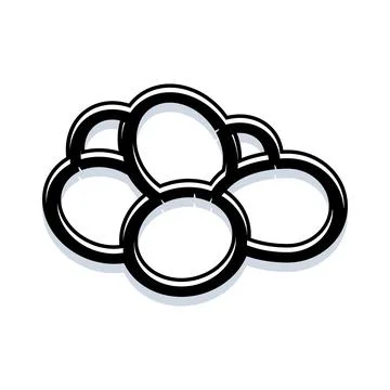 Cloud made of overlapping oval shapes 库存插图