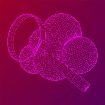 Cloud with magnifying glass 스톡 일러스트