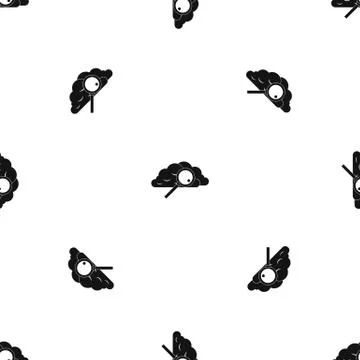 Cloud with magnifying glass pattern seamless black 库存插图